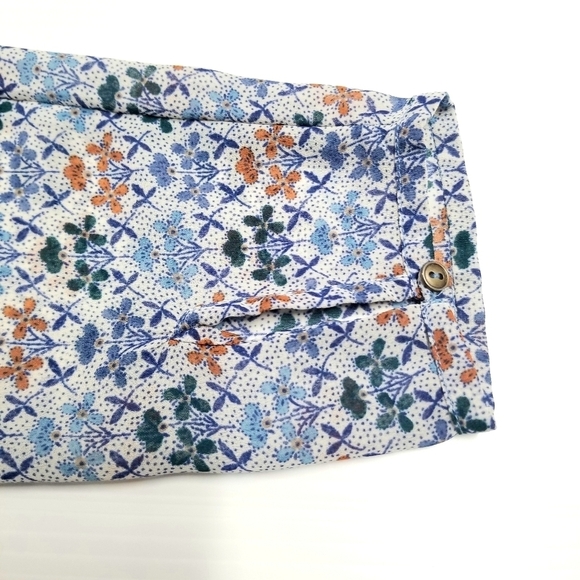 Anthropologie Holding Horses Blue Size 0 Floral Boho 3/4 Sleeve Short Dress - Picture 10 of 12